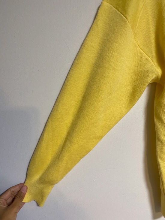 ZARA Yellow Button Front Cardigan Sweater Size S - Picture 5 of 12